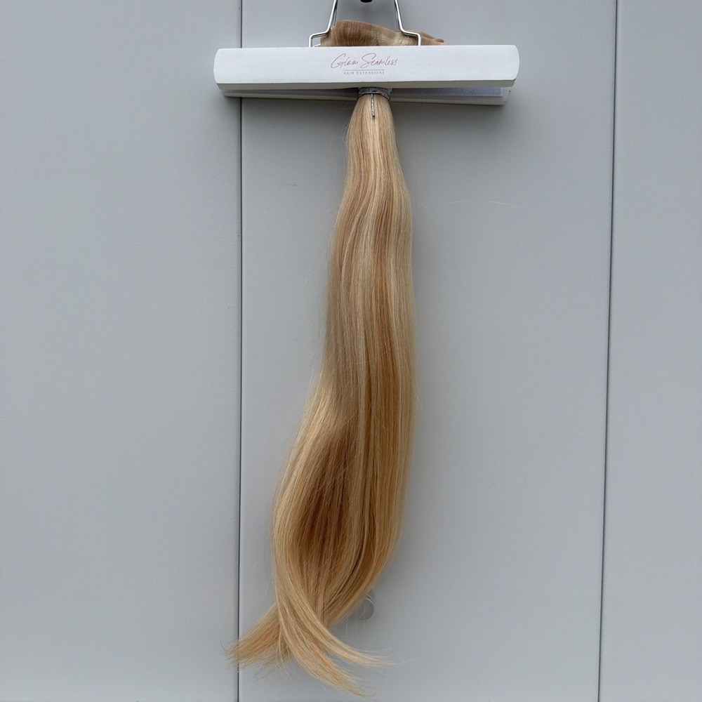 NEW Glam Seamless Beach Blonde Highlights 7 Piece Clip In Invisi FREE SHIPPING